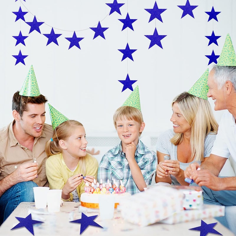 KEEPARTY 100 PCS Glitter Blue Five Star Cutouts Paper Stars Confetti Cutout Blue Star Cutouts for Bulletin Board Stars Accents Classroom Wall Party Decoration Supply - Image 5